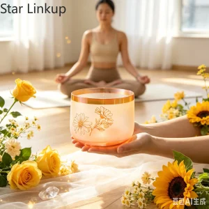 Summer‑Flower Quartz Crystal Singing Bowl